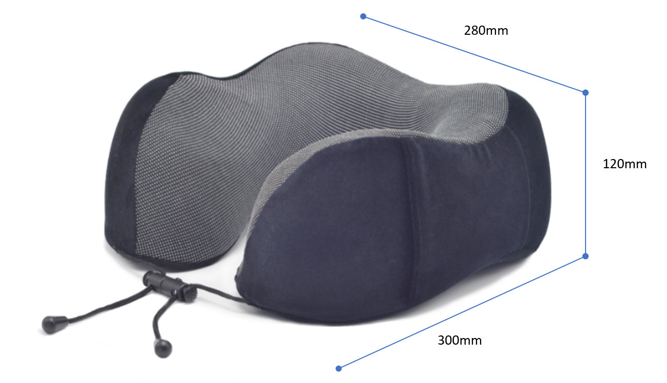 Memory Foam Nekkussen Inclusief Slaapmasker & Oordopjes - Reiskussen - Vliegtuig Kussen - Travel Pillow : Zwart