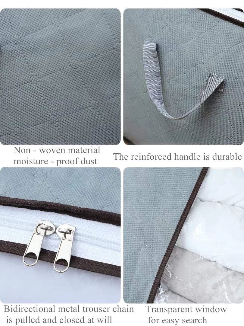 Opbergzak Organizer - Opbergtas en Organiser voor Dekbed en Kleding - Opvouwbaar - Grijs - 2 Stuks