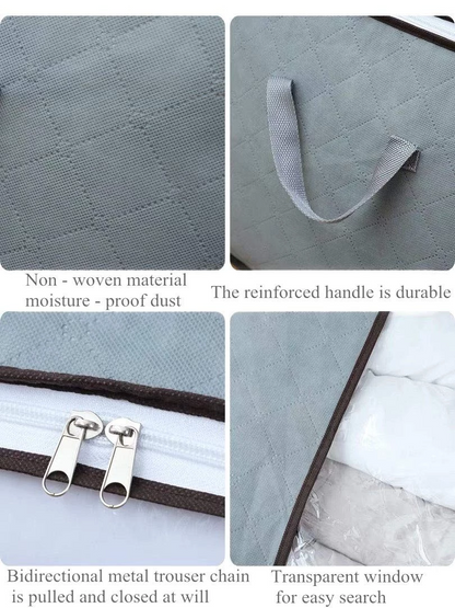 Opbergzak Organizer - Opbergtas en Organiser voor Dekbed en Kleding - Opvouwbaar - Grijs - 2 Stuks