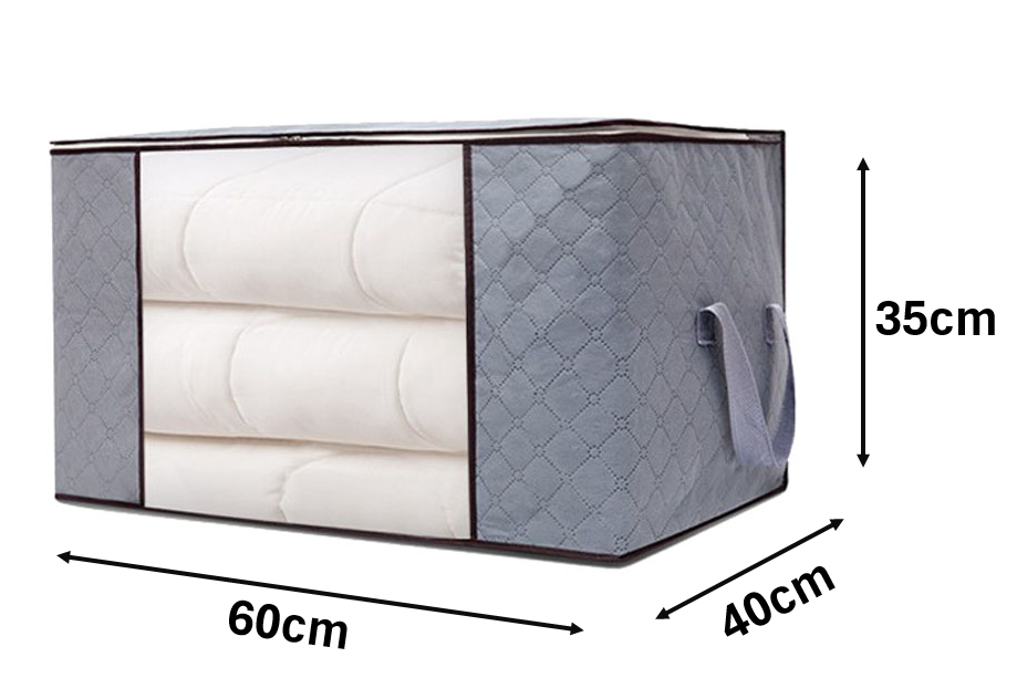 Opbergzak Organizer - Opbergtas en Organiser voor Dekbed en Kleding - Opvouwbaar - Grijs - 2 Stuks