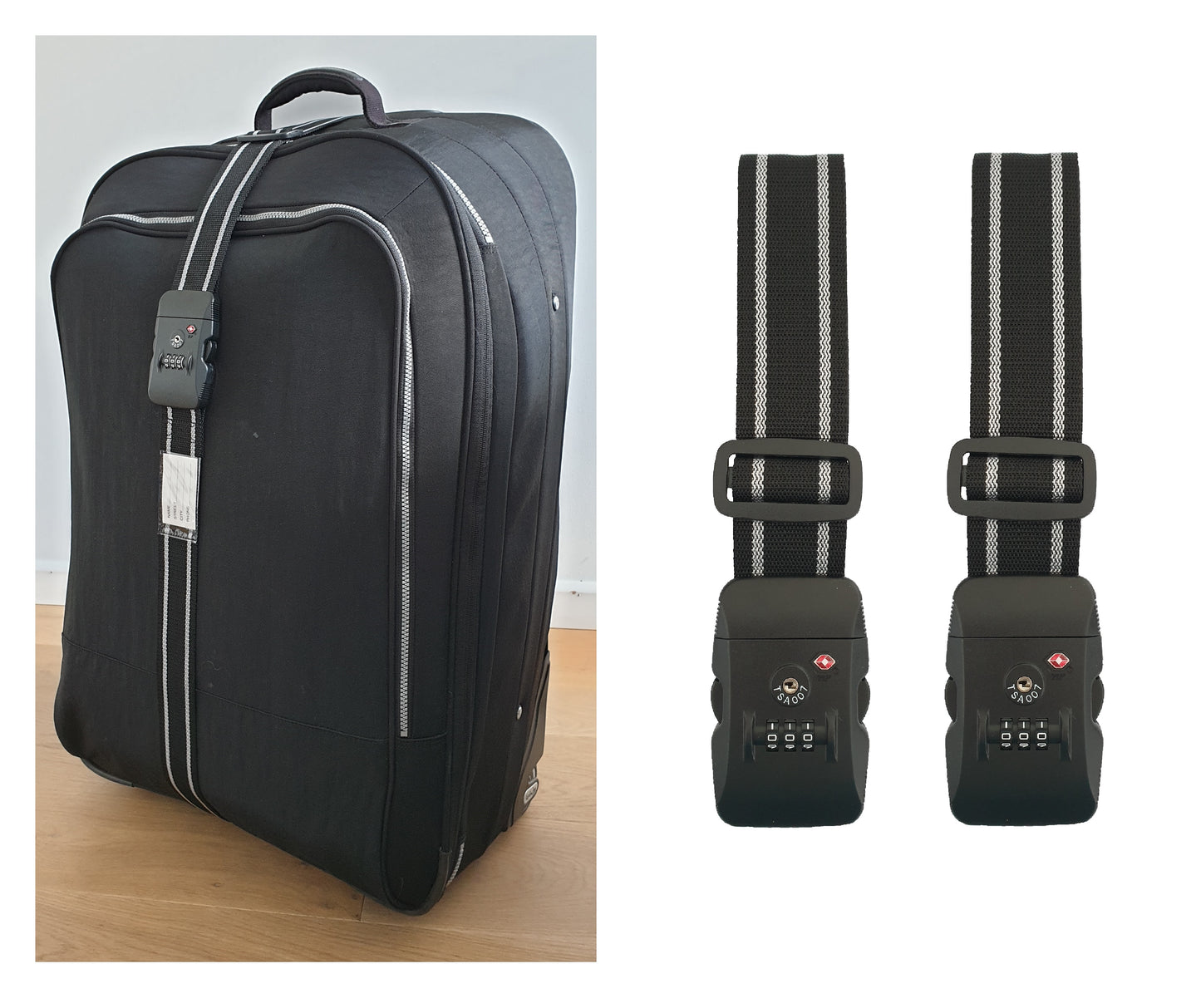 SUNMOOL Kofferriem met TSA Cijfer Slot - Bagage Riem - Luggage Strap - 200 cm - 2Stuks
